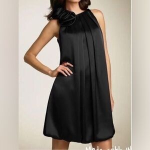 ABS Allen Schwartz ABS BY ALLEN SCHWARTZ Black Satin Charmeuse Dress size 8